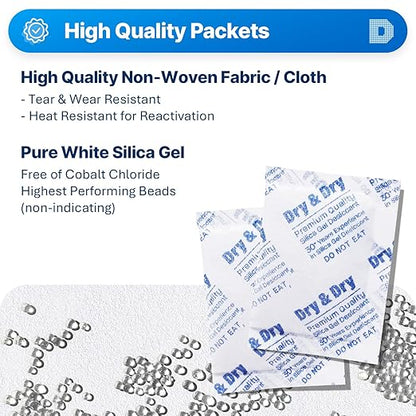 Dry & Dry 10 Gram Silica Gel Packets, Desiccants - Image 2