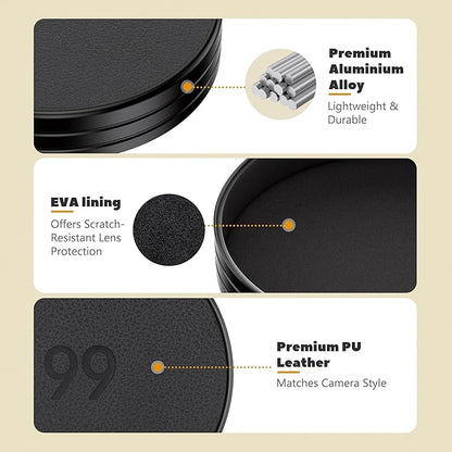 Retro Leather Lens Cap for Fujifilm Insta Mini 99, Aluminum Anti-Dust - Image 4
