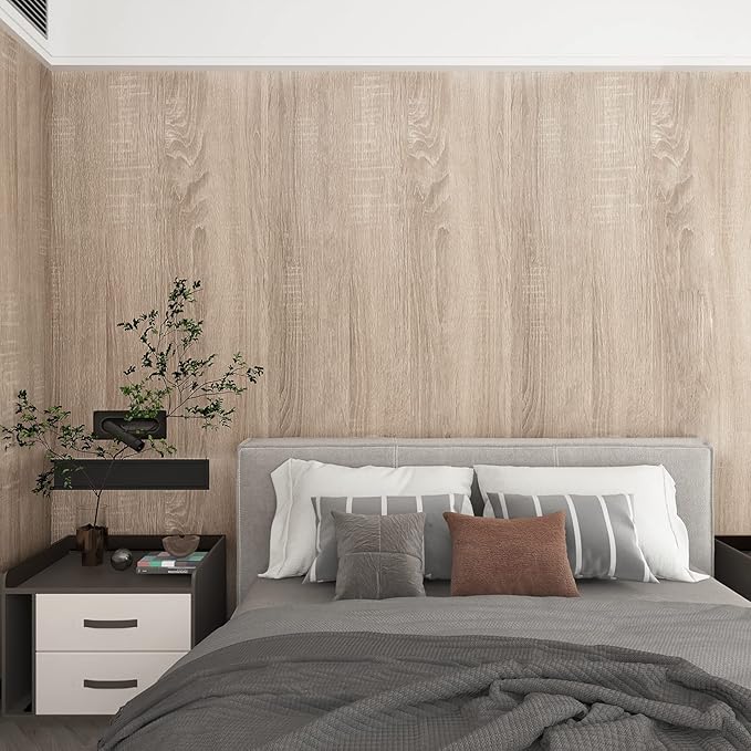 15.7"x 354" Gray Wood Wallpaper Textured Peel and Stick Wallpaper Wood Grain - Image 9