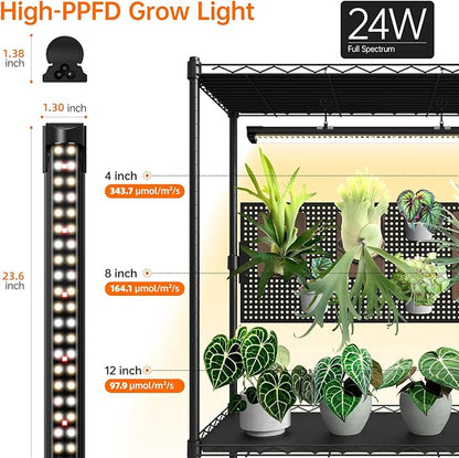 Bstrip Plant Cabinet with Pegboard, 3 Tier Plant Shelf with Grow Light - Image 7