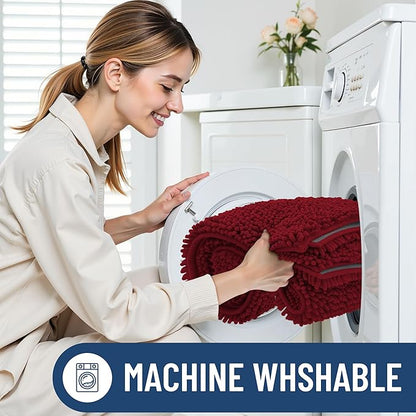 Smiry Luxury Chenille Bathroom Rugs 30x20, Extra Soft and Absorbent Shaggy Bath - Image 6