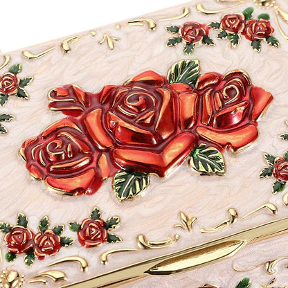 Hipiwe Vintage Metal Jewelry Box Small Treasure Chest Case Trinket Organizer - Image 4