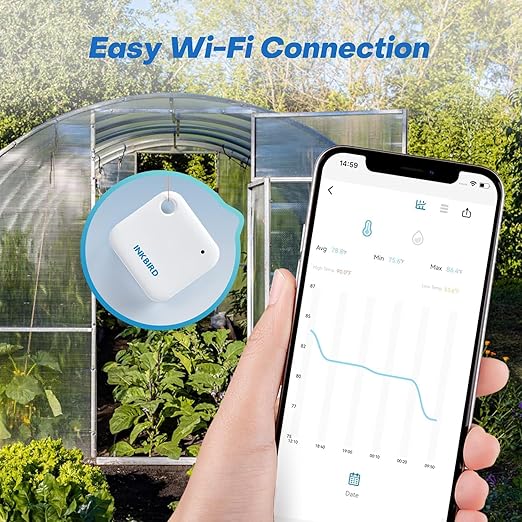 Smart Wi-Fi Temperature and Humidity Sensor, Inkbird Indoor White Hygrometer - Image 7