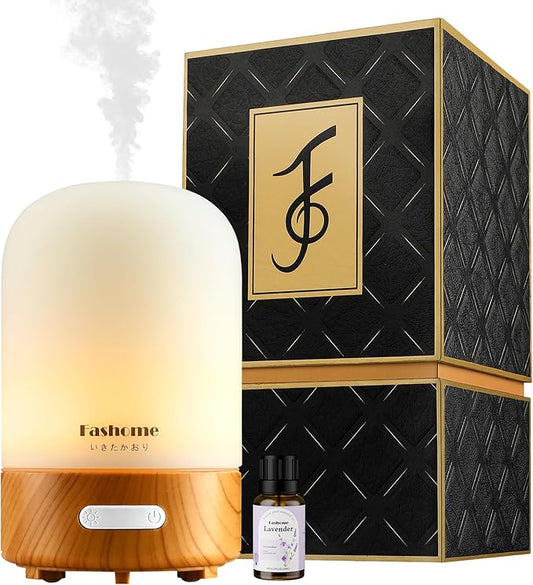 Essential Oil Diffuser Hand Blown Glass, 100ml Small Aromatherapy Diffuser by Fashome