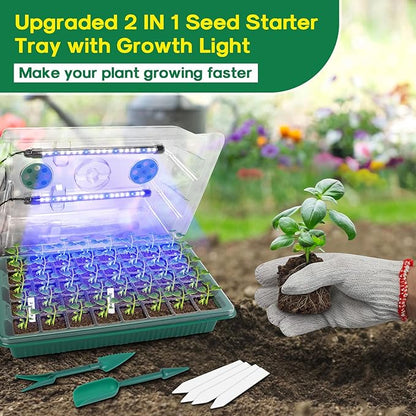 BlumWay Seed Starter Tray with Grow Light, 2 Pack 80 Cells Seedling Tray Kit - Image 5