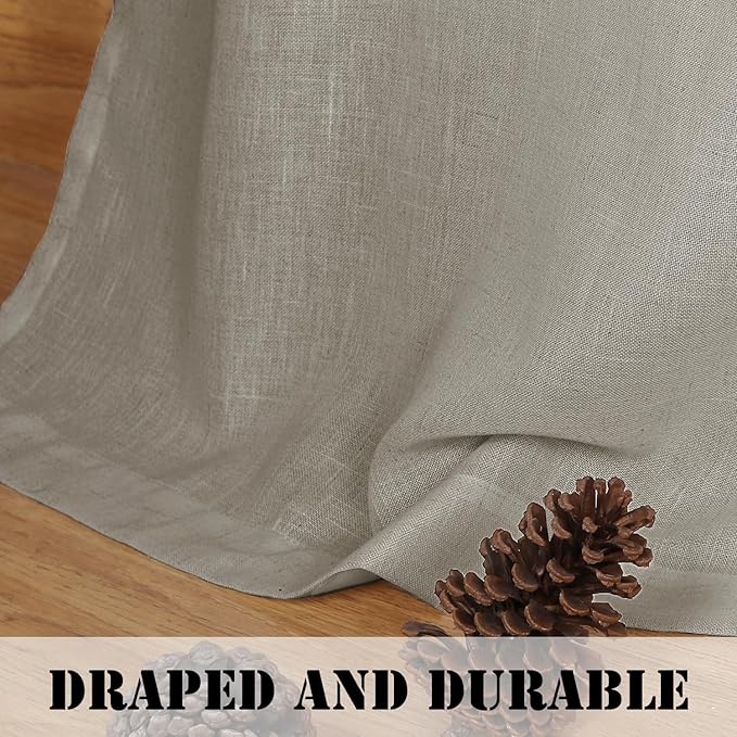 H.VERSAILTEX Linen Curtains Elegant Natural Linen Semi Sheer Curtains Energy - Image 6