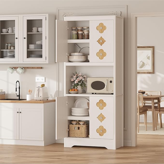 Garvee 72" Tall Pantry Cabinet, Kitchen Hutch Storage Cabinet - Image 8