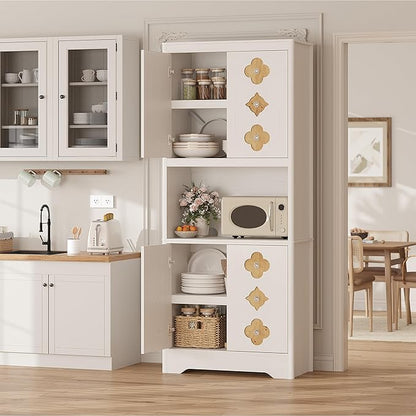 Garvee 72" Tall Pantry Cabinet, Kitchen Hutch Storage Cabinet - Image 8