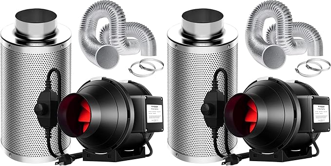 VIVOSUN Grow Tent Ventilation System, 4 Inch Inline Duct Fan by VIVOSUN