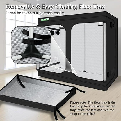zazzy Grow Tent, 96“x48 x78 Plant Growing Tents 600D Mylar Hydroponic Indoor - Image 6