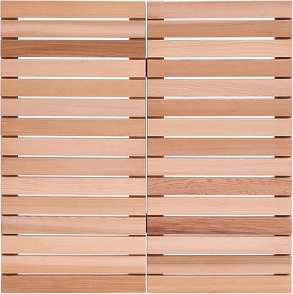 bingaai Cedar Wood Shower Mat, Cedar Wooden Bath Mats, Foldable Wood Bath Mat by WhenStyleMeetsPracticality