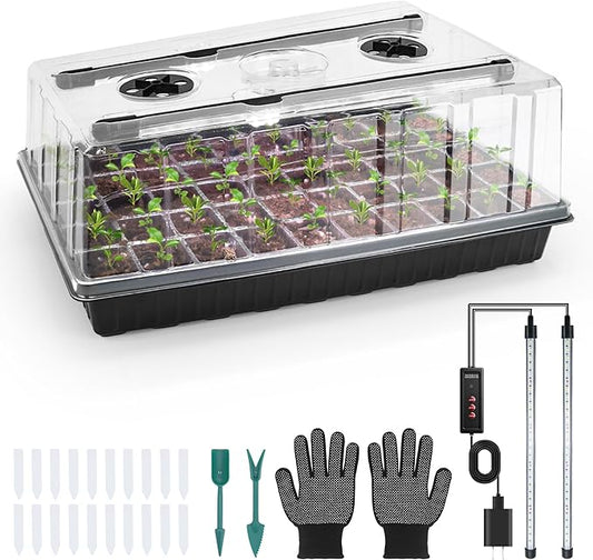 60-Cell Seed Starter Tray with Grow Light, Seedling Starter Trays with 4.08" by Unknown