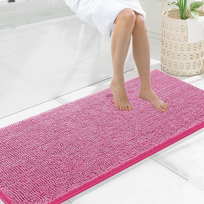 Smiry Luxury Chenille Bathroom Rugs 59x20, Extra Soft and Absorbent Shaggy Bath by Smiry