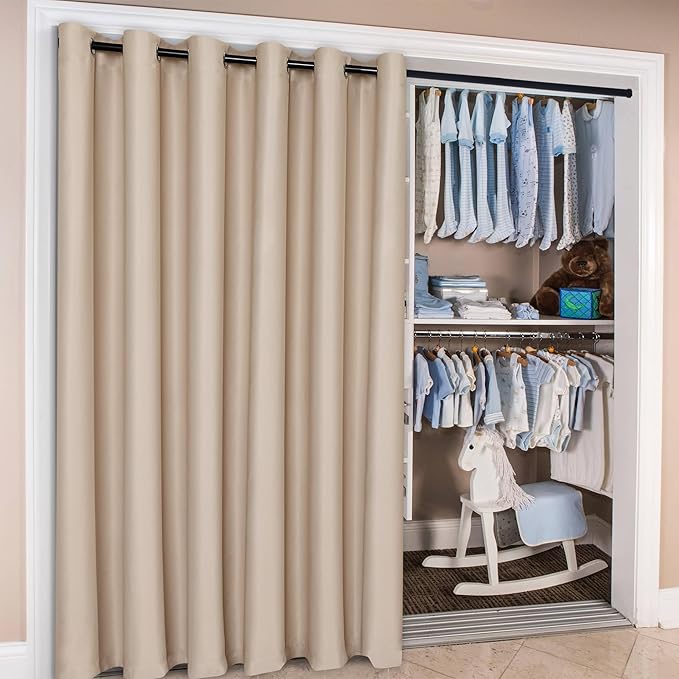 Hiasan Patio Sliding Door Blackout Curtains-12.5ft Wide x 8ft Tall, Grommet - Image 5