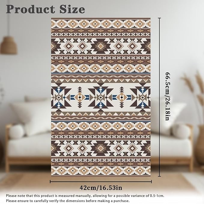 Brown Aztec Print Recliner Headrest Cover Soft Sofa Headrest Slipcovers - Image 5