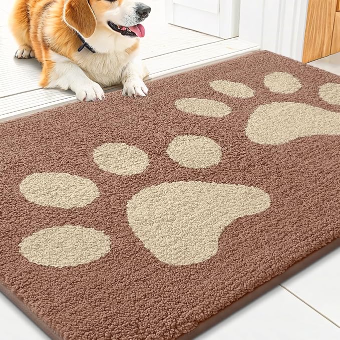 Smiry Dog Door Mat for Muddy Paws, Absorbs Moisture and Dirt, Low-Profile by Smiry