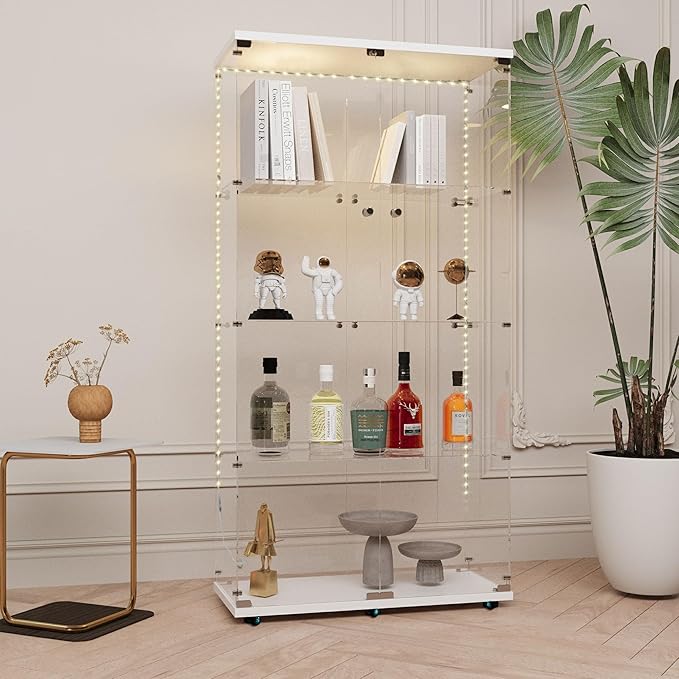 Yoluckea 4 Tiers Glass Display Cabinet - Image 6