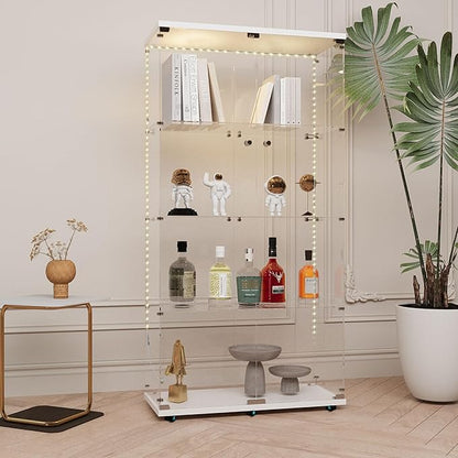 Yoluckea 4-Tier Glass Display Cabinet - Image 6