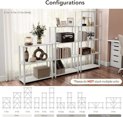 Homes: Inside + Out Apexa Modern 2-Tier Extra Wide Shelving Units, Collectibles - Image 8