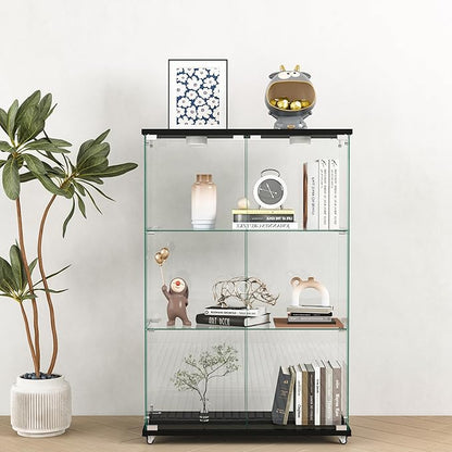 Yoluckea 3-Shelf Glass Display Cabinet - Image 9