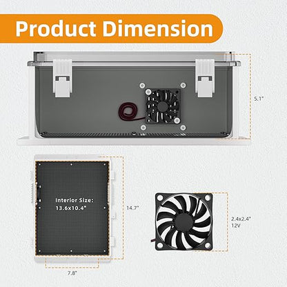 Joinfworld Outdoor Electrical Box Vented Outdoor Enclosure Box Nema Din Rail - Image 5