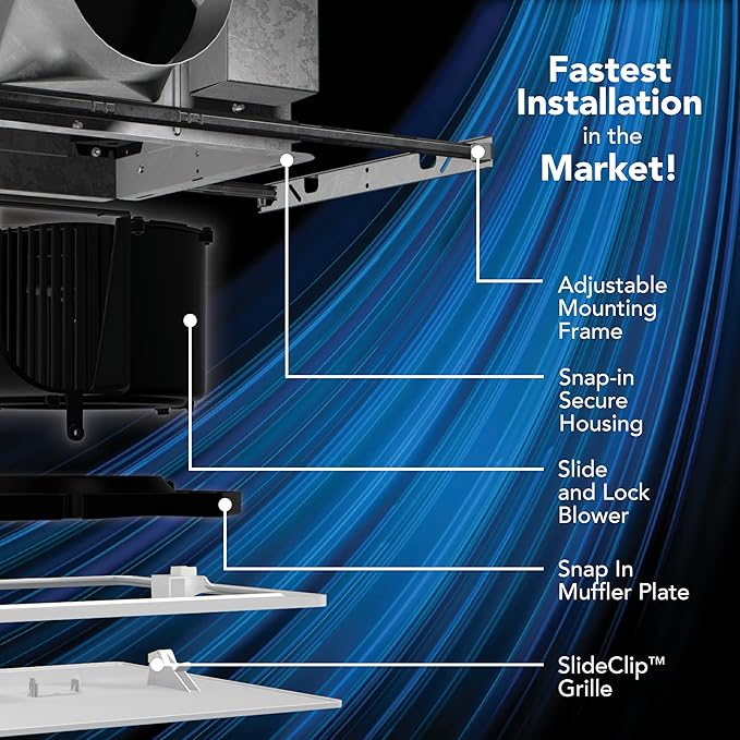EVOLVE Premium Bathroom Exhaust Fan w/Continuous Run, 50-80-110 Selectable CFM - Image 2
