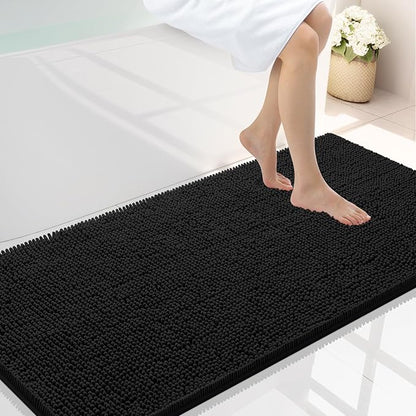 Smiry Luxury Chenille Bathroom Rugs 47x24, Extra Soft and Absorbent Shaggy Bath by Smiry