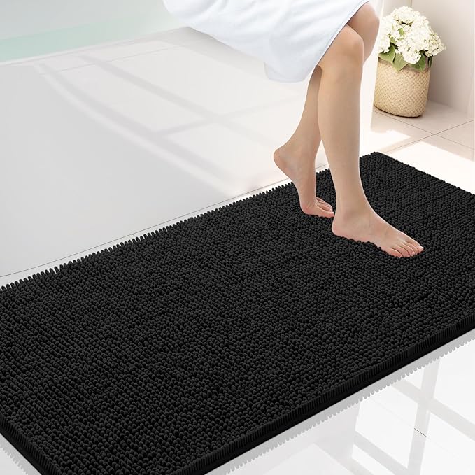 Smiry Luxury Chenille Bathroom Rugs 44x24, Extra Soft and Absorbent Shaggy Bath by Smiry