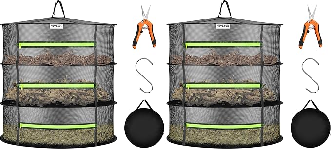 VIVOSUN 3-Layer Mesh Drying Rack Hanging Design by VIVOSUN