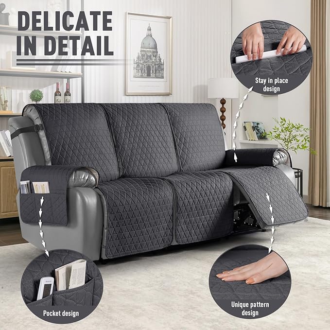 TAOCOCO 100% Waterproof Recliner Cover, Non-Slip Washable Reclining Couch Cover - Image 6
