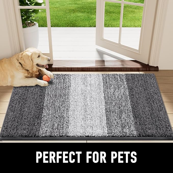 Smiry Dog Door Mat for Muddy Paws, Absorbs Moisture and Dirt, Low-Profile - Image 7