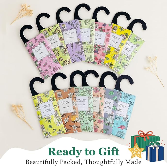 ROSE COTTAGE Large 12 Packs Baby Powder Hanging Closet Air Freshener Scented - Image 4