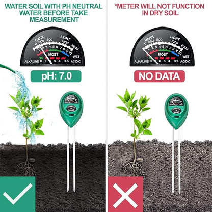 iPower 3-in-1 Soil Moisture/pH/Light Meter, Soil Test kit - Image 6