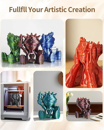 LANDU Silk PLA Filament 1.75mm 3D Printer Multicolor Filament Gradient Color - Image 7