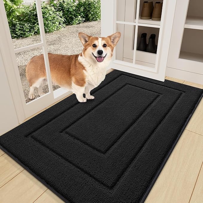 Smiry Dog Door Mat for Muddy Paws, Absorbs Moisture and Dirt, Low-Profile by Smiry