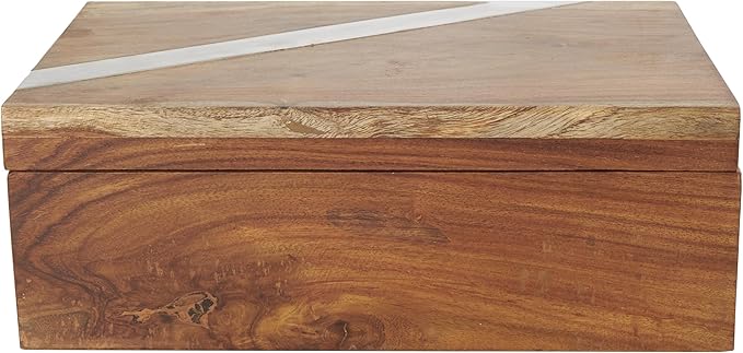 Deco 79 Mango Wood Decorative Box Decorative Keepsake Boxes - Image 4