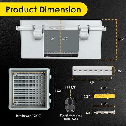 Waterproof Electrical Junction Box, IP67 Plastic Weatherproof Electrical - Image 5