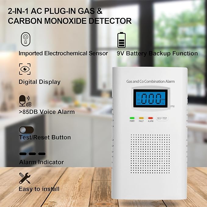 Plug in Combination Gas & Carbon Monoxide Detectors - Image 3