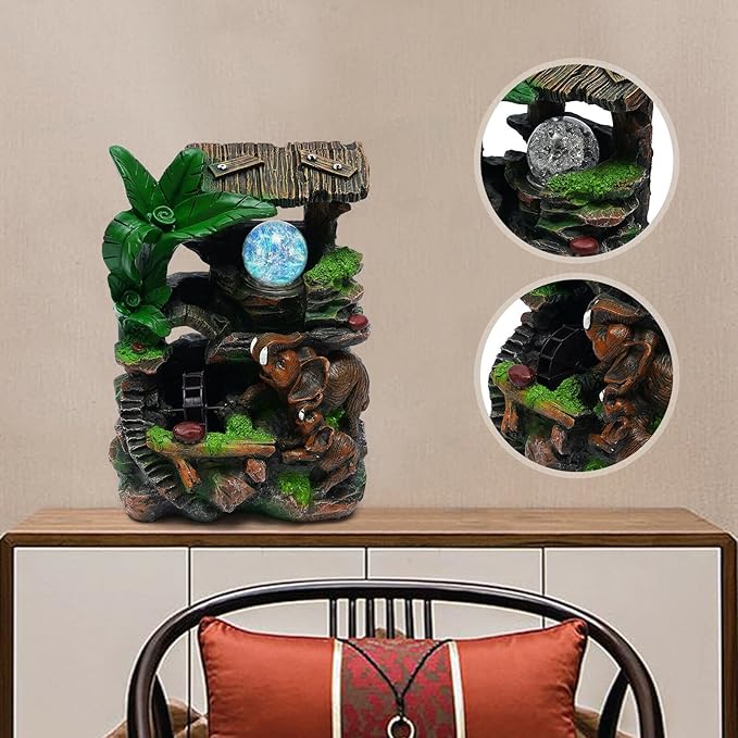 Tabletop Rockery Fountain Indoor Waterfall Bonsai Desktop Mini Rockery Water - Image 5