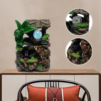 Tabletop Rockery Fountain Indoor Waterfall Bonsai Desktop Mini Rockery Water - Image 5