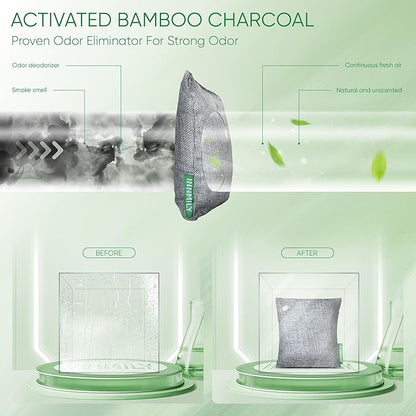 Activated Charcoal Odor Absorber, Large 4x200g w Hooks Nature Odor Eliminator - Image 5