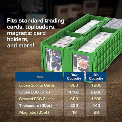 BCW Collectible Card Bin Green | Holds up to 1600 Cards | Plastic Storage Box - Image 5