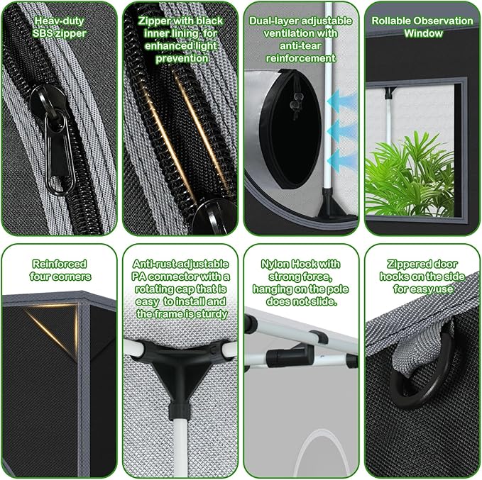 Grow Tent 24"x36"x60" Growing Tents - Image 3