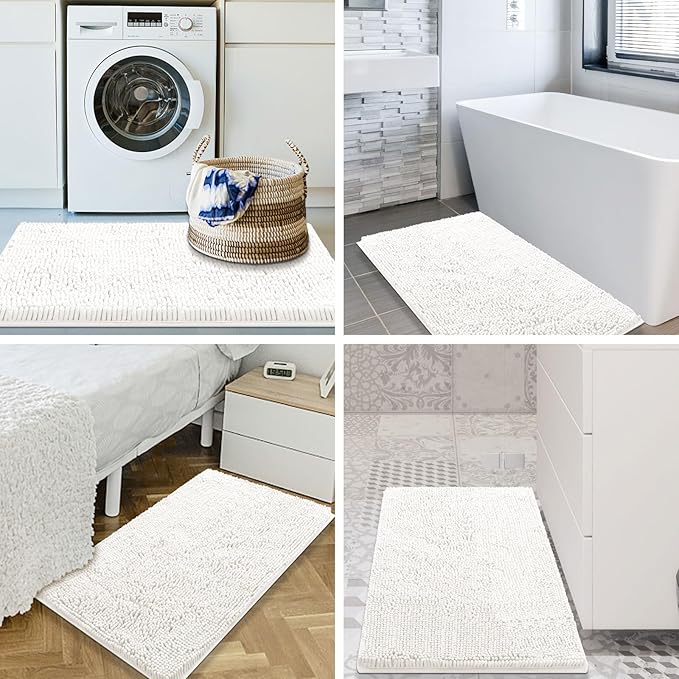 Smiry Luxury Chenille Bathroom Rugs 36x24, Extra Soft and Absorbent Shaggy Bath - Image 8