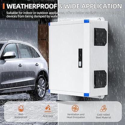 Joinfworld Outdoor Electrical Box 19.7"x15.7"x7.9" Metal Waterproof Vented Nema - Image 6
