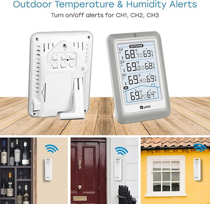 Indoor Outdoor Thermometer Wireless, 4.5 Inch Display Digital Hygrometer - Image 5