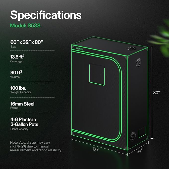 VIVOSUN S538 5x2 Grow Tent - Image 7