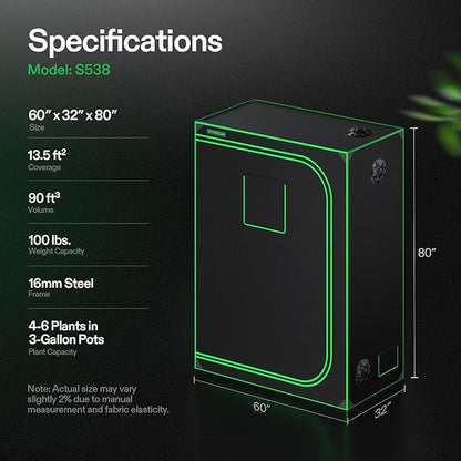 VIVOSUN S538 5x2 Grow Tent - Image 7
