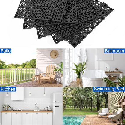 MYFAMIREA Modular Interlocking Cushion 24 Pack 11.8" x 11.8" Rubber Floor Tiles - Image 7