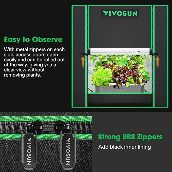 VIVOSUN Small Grow Tent for Aerogarden, Hydroponics Growing System, 20”x14”x21” - Image 2